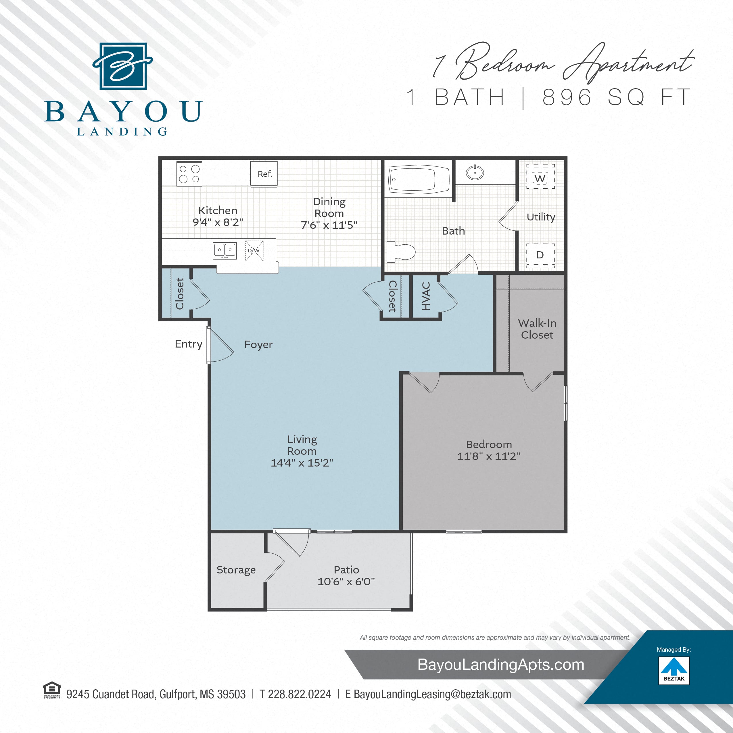 1 Bedroom floor plan